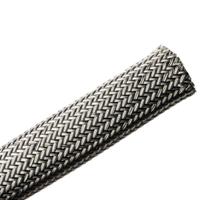 173-01200-hegemip12-petsncu-ml HellermannTyton Expandable Braided PET, Tin Plated Copper Black, Grey Cable Sleeve, 12mm Diameter, 50m Length,