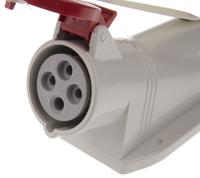 5131656 Scame IP44 Red Wall Mount 3P + E Right Angle Industrial Power Socket, Rated At 16A, 415 V