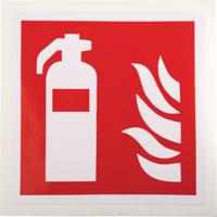 813-4514 Vinyl Fire Safety Sign,  With Pictogram Only Text Self-Adhesive
