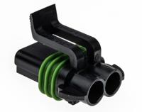 15300027 Delphi, Metri-Pack 280 Automotive Connector Socket Black Cable Mount 2 Way, Crimp Termination