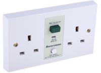 687-7339 RS PRO 13A, BS Fixing, Passive, 2 Gang RCD Socket, Flush Mount , Switched, 230 V ac, White