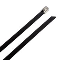 224-2232 RS PRO Cable Tie, 150mm x 4.6 mm, Black 316 Stainless Steel, Pk-100
