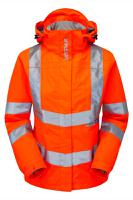 pr705-08 PULSAR Orange Women Hi Vis Softshell Jacket, 8