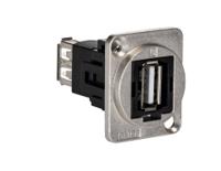 907-5637 RS PRO Straight, Panel Mount, Socket- Dual Port Type A 2.0 USB Connector