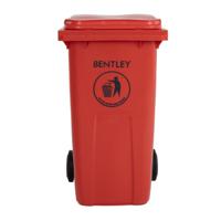 790-6876 RS PRO 240L Red Flip Polypropylene Waste Bin