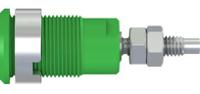 497043-25 Staubli Green Female Banana Socket, 4 mm Connector, Solder Termination, 32A, 1000V, Nickel Plating