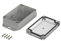 07712085-xm-120805-g-wl-7035 Bopla Euromas X Series Light Grey Polycarbonate Enclosure, IP66, IP68, IK07, Flanged, Clear Lid, 1120 x 80 x 45.2mm
