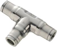 3804-08-00 Legris LF3800 Series Tee Tube-to-Tube Adaptor Push In 8 mm, Push In 8 mm to Push In 8 mm, Tube-to-Tube Connection Style