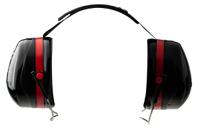 h540b-412 3M PELTOR Optime III Ear Defender with Neckband, 34dB, Black, Red