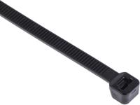 811-1583 RS PRO Cable Tie, Heat Stabilised, 160mm x 4.8 mm, Black Nylon, Pk-100