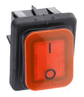 b4mask48x1r11002 Molveno Illuminated DPST, On-Off Rocker Switch Panel Mount