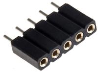 801-87-005-10-001101 5 Way Preci-Dip Straight Through Hole 2.54mm SIL Socket, Solder, 3A 100 V ac, 150 V dc