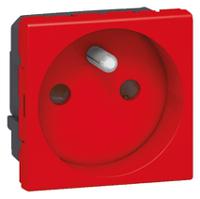 0-771-18 Legrand Mosaïc Red 1 Gang Plug Socket, 16A, Type E - French, Indoor Use