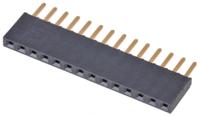 ssw-114-02-g-s Samtec SSW Series Straight Through Hole Mount PCB Socket, 14-Contact, 1-Row, 2.54mm Pitch, Solder Termination