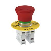 ssa-ebm-02l Banner SSA-EBM Series Twist Release Emergency Stop Push Button, Panel Mount, 22mm Cutout, DPST, IP65