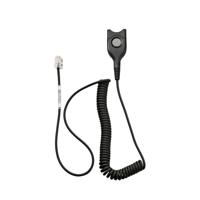 1000838 EPOS Male Easy Disconnect (ED) to Male RJ9 Telephone Cable, Black Sheath