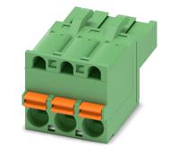 1909223 Phoenix Contact, 5mm Pitch, FKCT 2.5/ 3-ST, 3 Way, Pluggable Terminal Block, Plug, Spring Cage Termination,