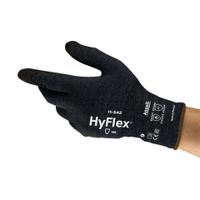 11542080 Ansell Hyflex Black Kevlar Kevlar Work Gloves, Size 8, Nitrile Coating
