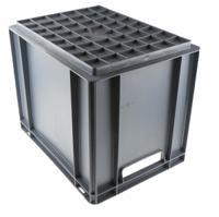 163-1900 RS PRO 30L Grey PP Medium Euro Containers, 325mm x 300mm x 400mm