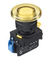 yw1l-m4e10q4y Idec YW Series Illuminated Push Button Complete Unit, Panel Mount, 22mm Cutout, SPST, IP65