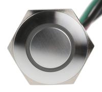 175-8524 RS PRO Illuminated Push Button Switch, Momentary, Panel Mount, 16mm Cutout, SPST, Red LED, 36V dc, IP67
