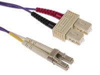 536-6579 RS PRO LC to SC Duplex Multi Mode OM3 Fibre Optic Cable, 50/125μm, Purple, 10m