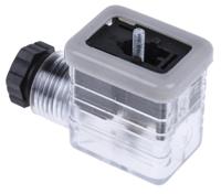 811-8190 RS PRO 2P+E DIN 43650 B, Female Solenoid Valve Connector with Indicator Light, 24 V dc Voltage