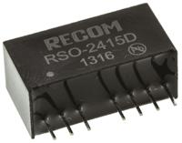rso-2415d Recom RSO DC-DC Converter, ±15V dc/ ±34mA Output, 18 → 36 V dc Input, 1W, Through Hole, +85°C Max Temp -40°C Min