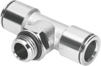 npqm-t-g18-q6-p10 Festo Tee Threaded Adaptor, Push In 6 mm to Push In 6 mm, Threaded-to-Tube Connection Style, 558737
