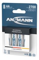 5030842 Ansmann AA NiMH Rechargeable AA Batteries, 2.7Ah, 1.2V - Pack of 4