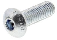483-9638 RS PRO Bright Zinc Plated Steel Hex Socket Button Screw, ISO 7380, M5 x 16mm