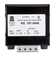 797-5948 RS PRO 72VA DIN Rail Transformer, 115V ac Primary, 24V ac Secondary