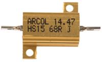 hs15-68r-j Arcol, 68Ω 15W Wire Wound Chassis Mount Resistor HS15 68R J ±5%