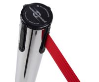 889u-1p-r5 Tensator Black, Silver Retractable Barrier, 2.3m, Red Tape