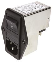 43044022 Schurter 2A, 250 V ac Male Panel Mount Filtered IEC Connector 4304.4022, Solder