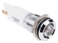 848-4535 RS PRO White Panel Mount Indicator, 110V ac, 14mm Mounting Hole Size, Faston, Solder Lug Termination, IP67