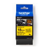 tze-fx641 Brother Black on Yellow Label Printer Tape, 8 m Length, 18 mm Width