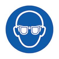 763-1682 RS PRO Vinyl Mandatory Eye Protection Sign With Pictogram Only Text, 150 x 150mm