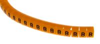 812-1427 RS PRO Snap On Cable Markers, Black on Orange, Pre-printed "B", 4 → 5mm Cable