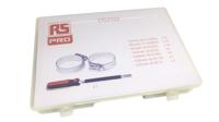 175-7152 RS PRO 70 Piece Mild Steel Worm Drive Hose Clip Kit, 9.5 → 12mm and 25 → 35mm Inside Diameter