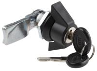 146-1797 RS PRO Black Cabinet Lock, 14.5mm Panel-to-Tongue, 22.2 x 20.2mm Cutout, Key Unlock