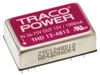 thd-12-4812 TRACOPOWER THD 12 DC-DC Converter, 12V dc/ 1A Output, 36 → 75 V dc Input, 12W, Through Hole, +85°C Max Temp