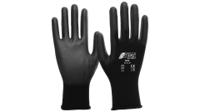 6215-7 NITRAS SAFETY Black Nylon Nylon Glove, Size 7, Polyurethane Coating
