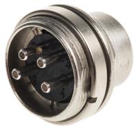 0903110004 binder 4 Pole Miniature Din Plug, 6A, 250 V, Male, Panel Mount