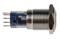 811-8446 RS PRO Illuminated Push Button Switch, Momentary, Panel Mount, 16mm Cutout, SPDT, Blue LED, 250V ac, IP65, IP67
