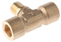 0158-13-13 Legris Brass Pipe Fitting, Tee Threaded Branch Tee, Female BSPP 1/4in to Female BSPP 1/4in