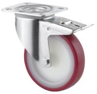 3477uar200p63-red Tente Braked Swivel Castor Wheel, 350kg Capacity, 200mm Wheel