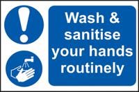 201-3360 RS PRO PVC Mandatory Wash Hands Sign With English Text, 300 x 200mm