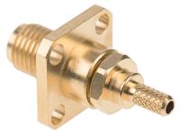 r125272000w Radiall, Jack Flange Mount SMA Connector, 50Ω, Crimp Termination, Straight Body