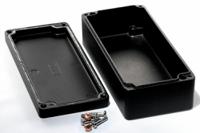 1590z130bk Hammond 1590Z Series Black Die Cast Aluminium Alloy Enclosure, IP68, Flanged, Black Lid, 175 x 52 x 80mm